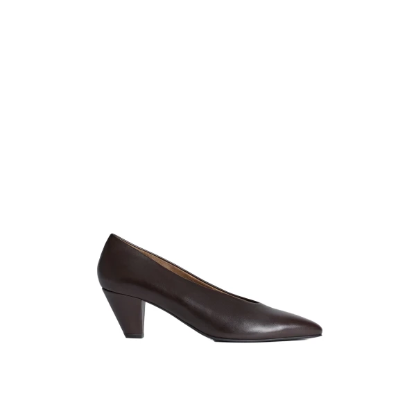 ME+EM Taper Heel Pump in Black Brown