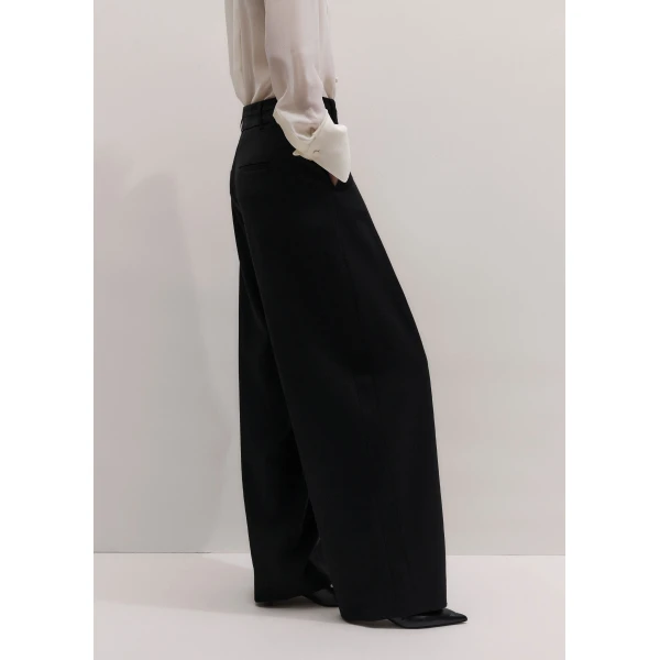 ME+EM Tapered Tux Trouser in Black