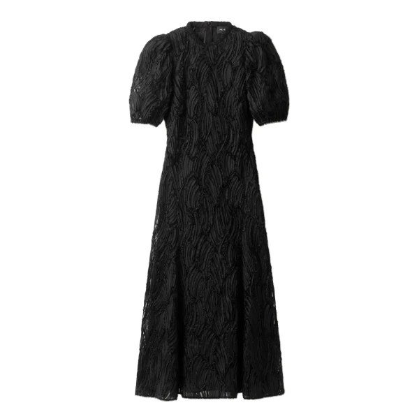 ME+EM Textured Tulle Fit + Flare Maxi Dress in Black