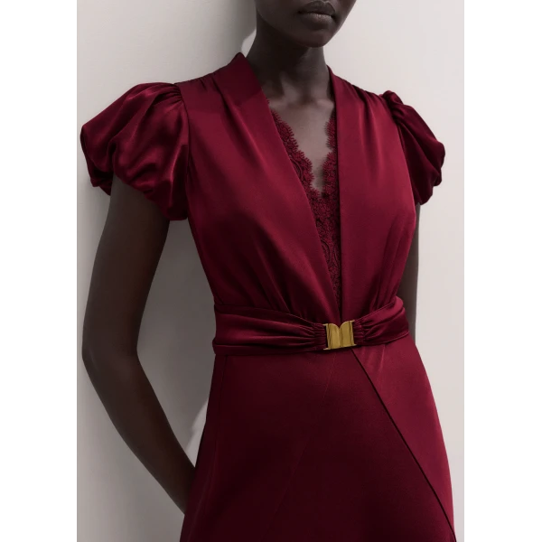 ME+EM Transformer Gown in Barolo Red