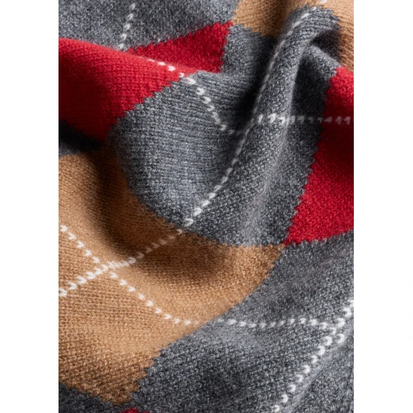 ME+EM Triangle Argyle Scarf in Grey Multi, view 6 | Scarves | Coveti