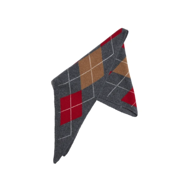 ME+EM Triangle Argyle Scarf in Grey Multi | Scarves | Coveti