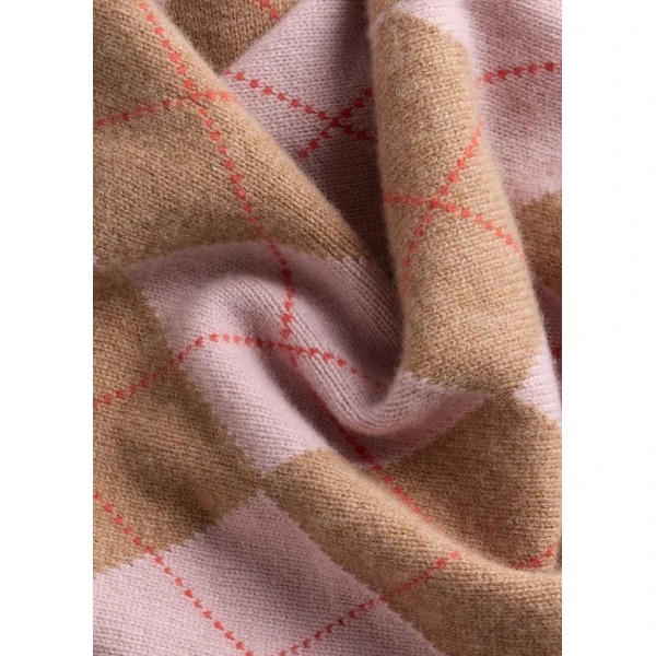 ME+EM Triangle Argyle Scarf in Smoke Pink