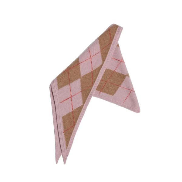 ME+EM Triangle Argyle Scarf in Smoke Pink