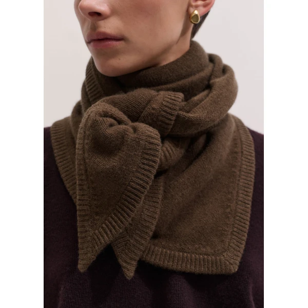 ME+EM Triangle Knit Scarf in Bronzed Brown
