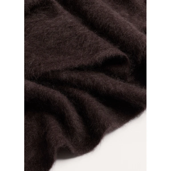 ME+EM Triangle Knit Scarf in Dark Chocolate Brown, view 4 | Scarves | Coveti