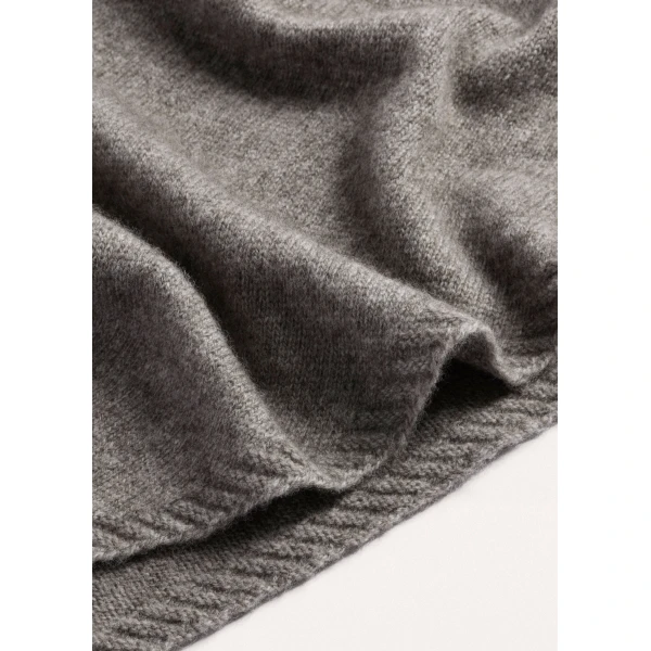 ME+EM Triangle Knit Scarf in Heather Brown Mélange