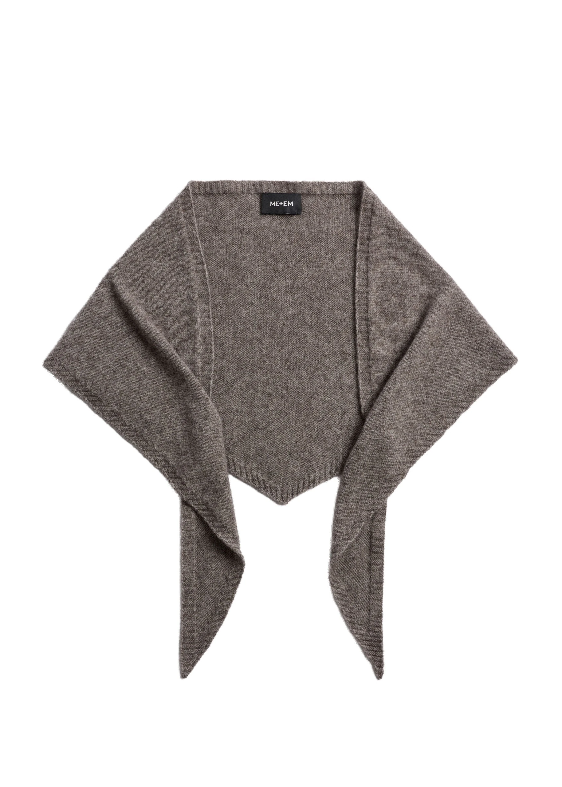 ME+EM Triangle Knit Scarf in Heather Brown Mélange | Accessories | Coveti ME+EM Triangle Knit Scarf in Heather Brown Mélange