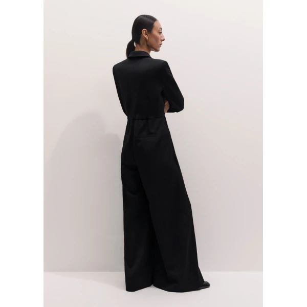 ME+EM Tux Ultra Wide Jumpsuit in Black, view 6 | Dresses | Coveti