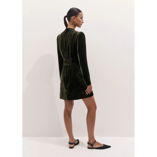 ME+EM Twist Front Mini Dress in Bay Green, view 5 | Mini Dresses | Coveti