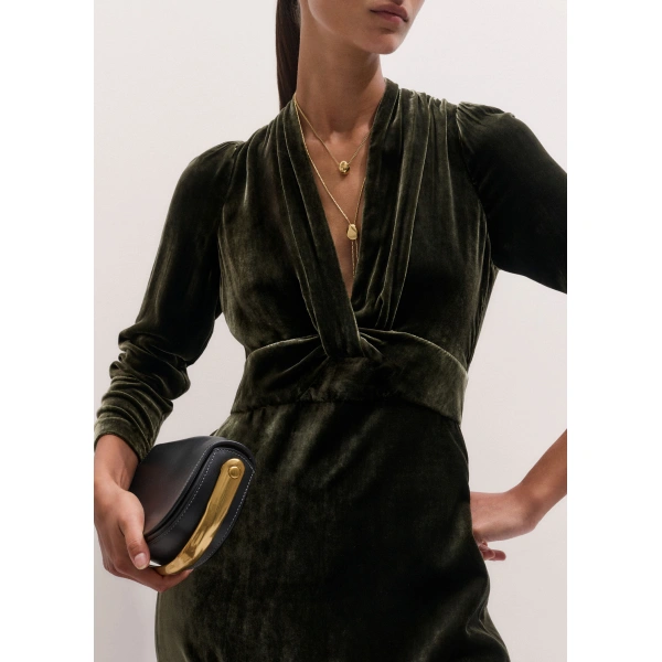 ME+EM Twist Front Mini Dress in Bay Green, view 6 | Mini Dresses | Coveti