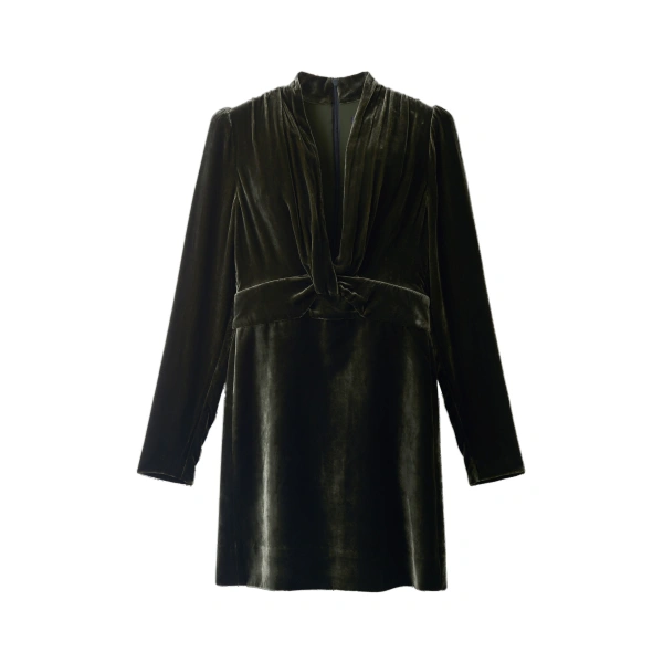 ME+EM Twist Front Mini Dress in Bay Green