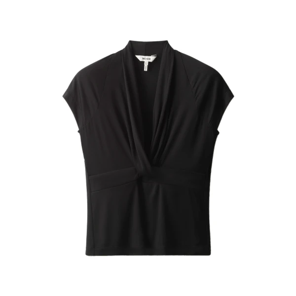 ME+EM Twist Front Slim Top in Black | Tops | Coveti