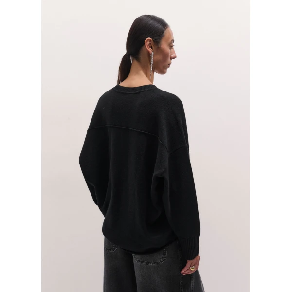 ME+EM Ultimate Boyfriend Jumper in Black, view 5 | Sweaters | Coveti