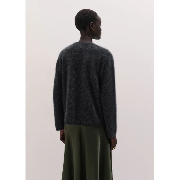 ME+EM Ultimate Boyfriend Jumper in Charcoal Mélange, view 6 | Sweaters | Coveti