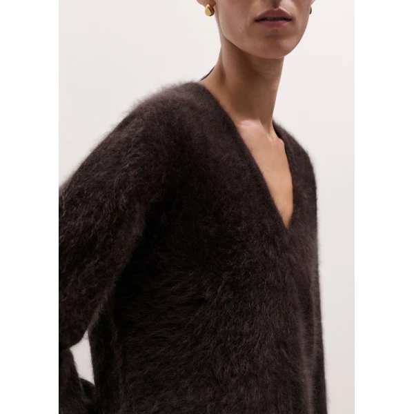 ME+EM Ultimate Boyfriend Jumper in Dark Chocolate Brown, view 3 | Sweaters | Coveti
