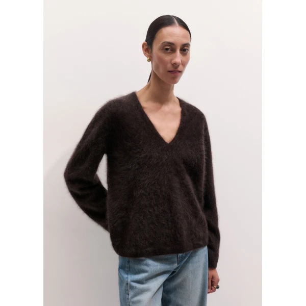 ME+EM Ultimate Boyfriend Jumper in Dark Chocolate Brown, view 6 | Sweaters | Coveti
