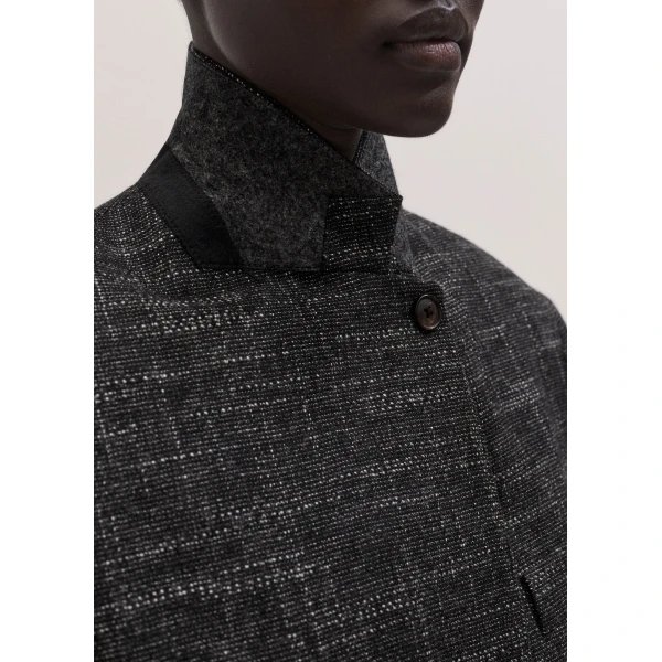 ME+EM Ultra Box Crop Blazer in Charcoal/Cream