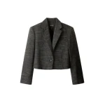 ME+EM Ultra Box Crop Blazer in Charcoal/Cream
