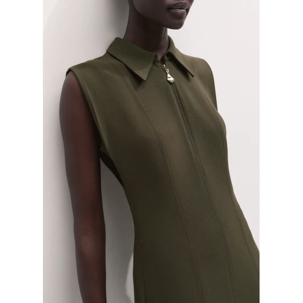 ME+EM Utility Maxi Dress in Rich Olive Green