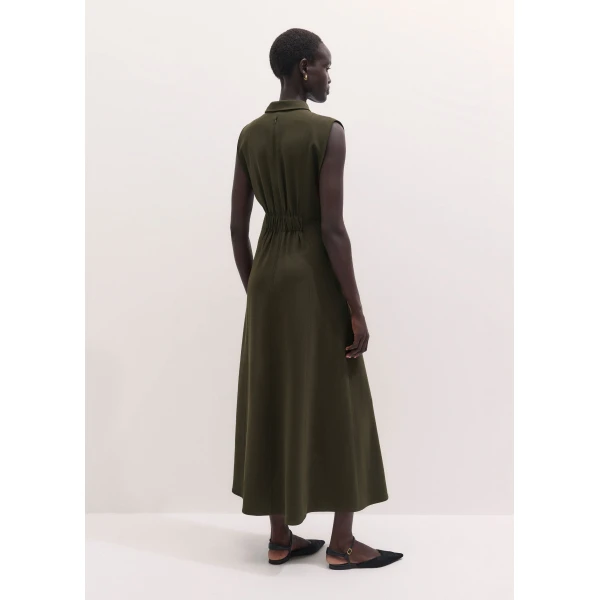 ME+EM Utility Maxi Dress in Rich Olive Green