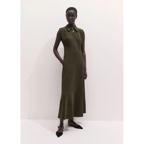 ME+EM Utility Maxi Dress in Rich Olive Green