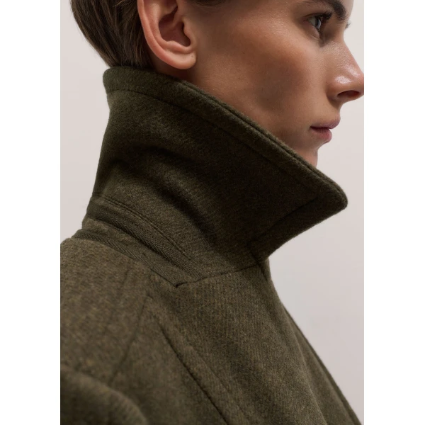 ME+EM Utility Pea Coat in Khaki Melange