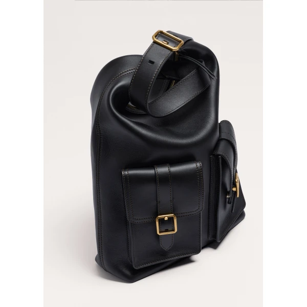 ME+EM Utility Shoulder Bag in Black Brown, view 4 | Shoulder & Crossbody Bags | Coveti