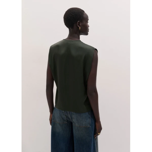 ME+EM V-Neck Evening Tank in Bay Green, view 6 | Tops | Coveti