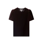 ME+EM Velour Pouf Sleeve Tee in Dark Chocolate | T-shirts | Coveti