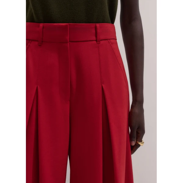 ME+EM Very Wide-Leg Trouser in Scarlet Red