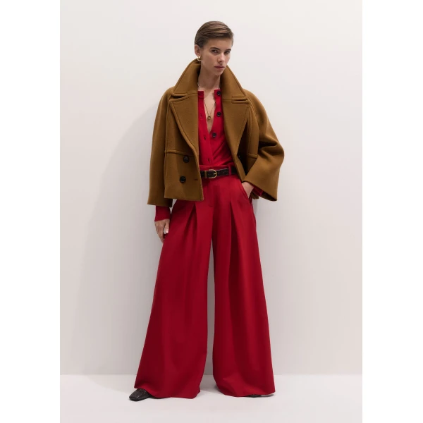 ME+EM Very Wide-Leg Trouser in Scarlet Red