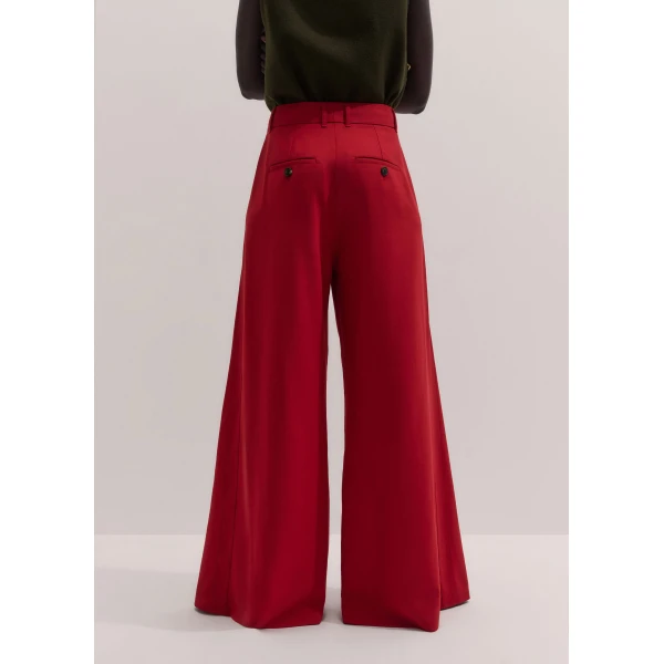 ME+EM Very Wide-Leg Trouser in Scarlet Red