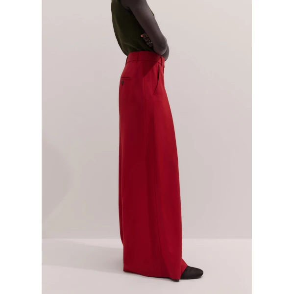 ME+EM Very Wide-Leg Trouser in Scarlet Red