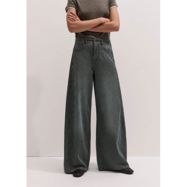 ME+EM Very Wide Taper Jean in Ecru/Indigo Wash