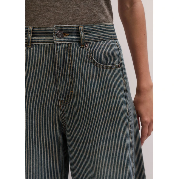 ME+EM Very Wide Taper Jean in Ecru/Indigo Wash