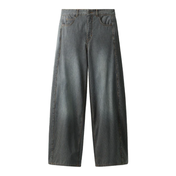 ME+EM Very Wide Taper Jean in Ecru/Indigo Wash