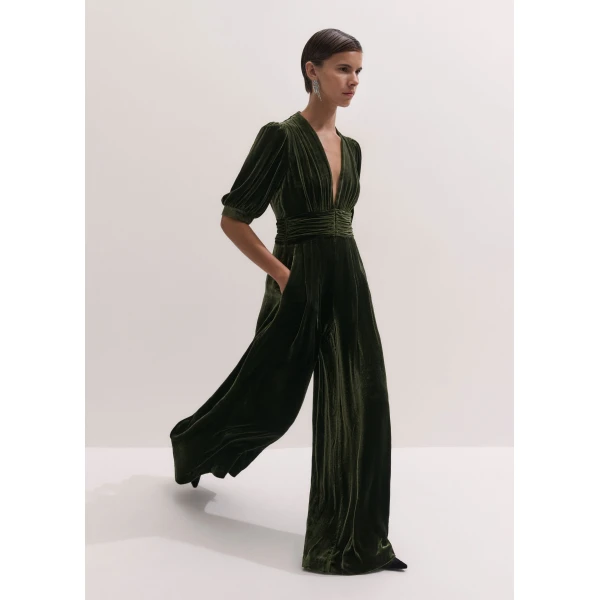 ME+EM Wide-Leg Jumpsuit in Bay Green