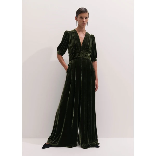 ME+EM Wide-Leg Jumpsuit in Bay Green
