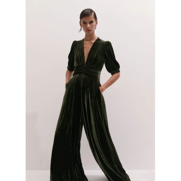 ME+EM Wide-Leg Jumpsuit in Bay Green