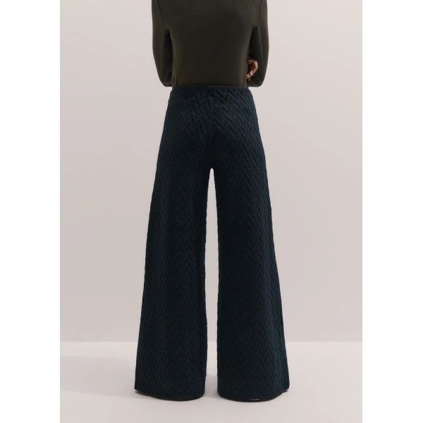 ME+EM Wide-Leg Track Pant in Navy/Rich Olive