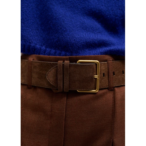 ME+EM Wide Waist Belt in Nut Brown