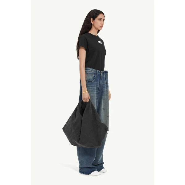 MM6 Maison Margiela Aged Denim Jeans in Grey Blue, view 3 | Denim | Coveti