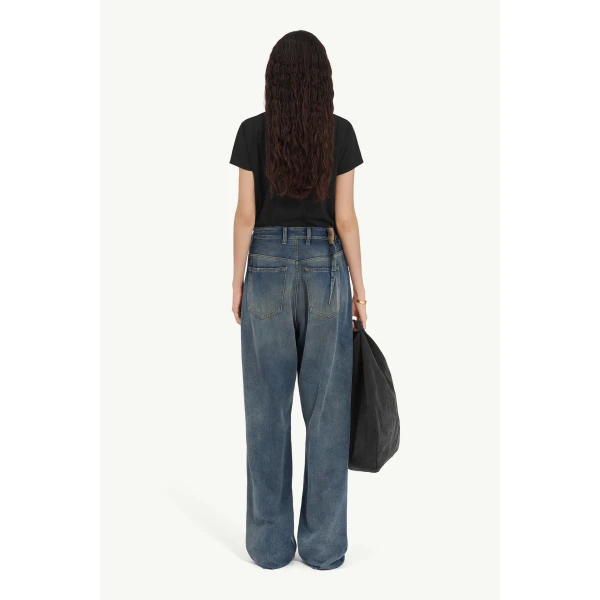 MM6 Maison Margiela Aged Denim Jeans in Grey Blue, view 4 | Denim | Coveti