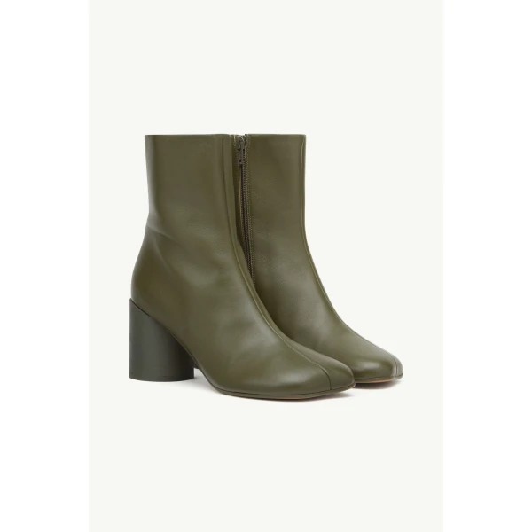 MM6 Maison Margiela Anatomic Ankle Boots in Olive, view 3 | Boots | Coveti