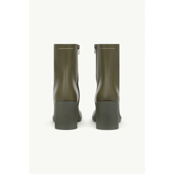 MM6 Maison Margiela Anatomic Ankle Boots in Olive, view 4 | Boots | Coveti