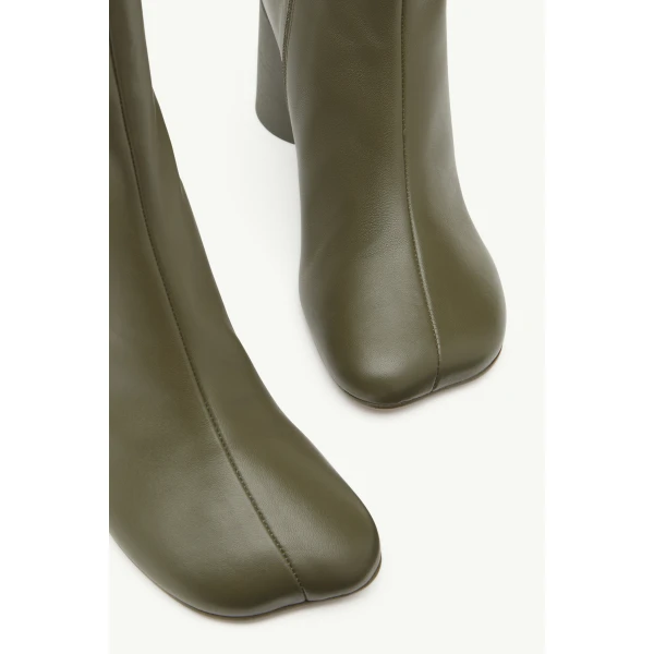 MM6 Maison Margiela Anatomic Ankle Boots in Olive, view 5 | Boots | Coveti