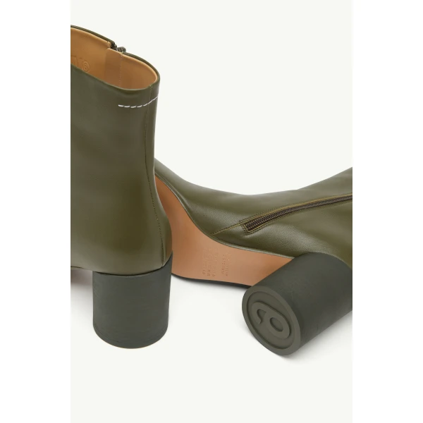 MM6 Maison Margiela Anatomic Ankle Boots in Olive, view 6 | Boots | Coveti