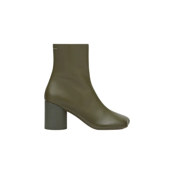 MM6 Maison Margiela Anatomic Ankle Boots in Olive | Boots | Coveti