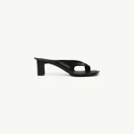 MM6 Maison Margiela Anatomic Leather Flip Flop Mules in Black | Mules | Coveti